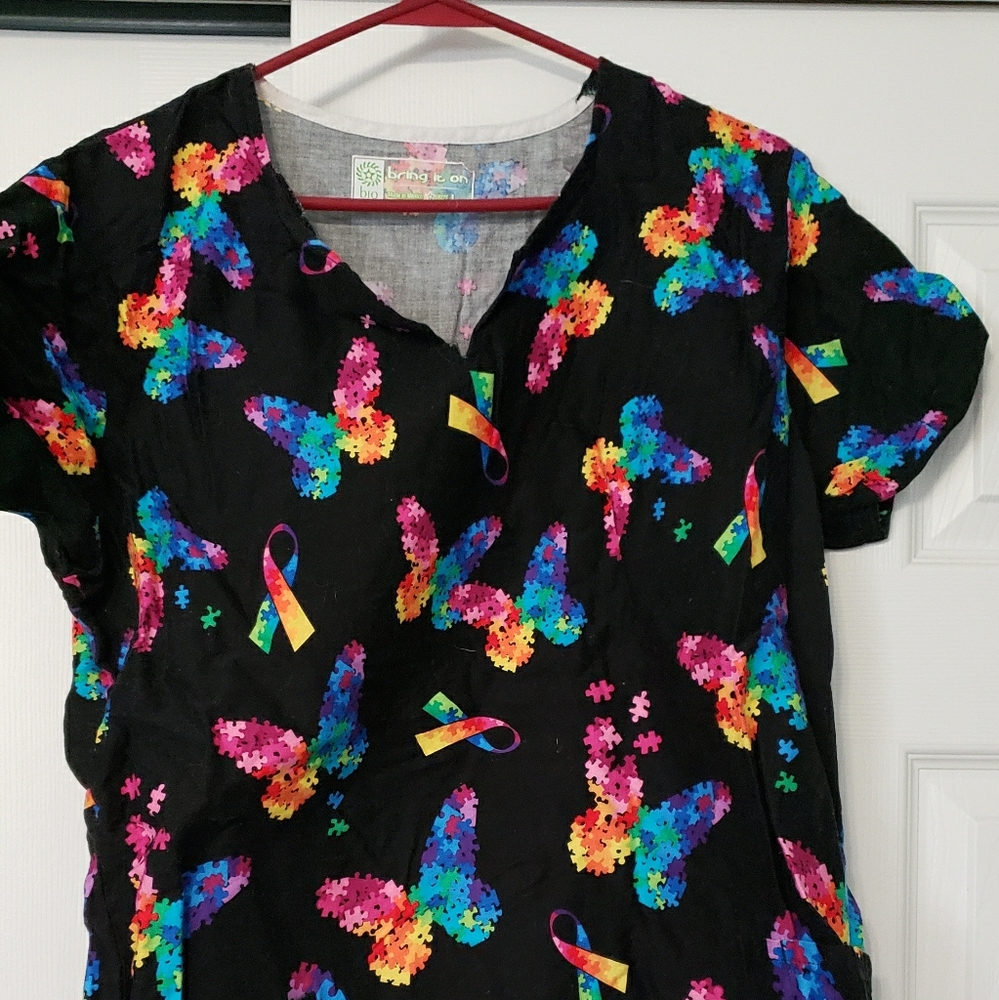 Cute Awareness scrub top